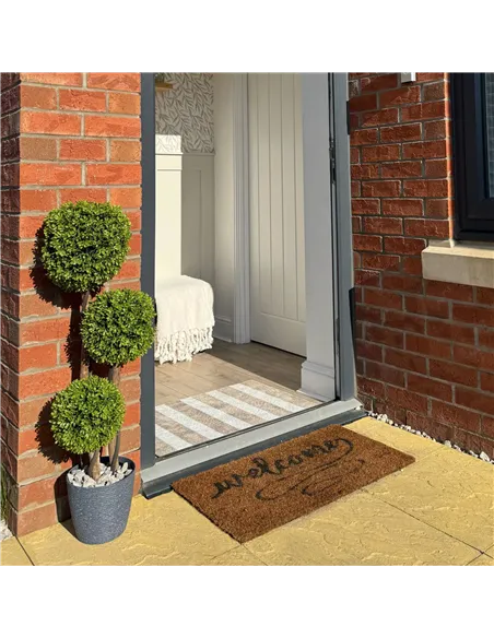 HOMCOM Decorative Artificial Trees Boxwood Ball Topiary Trees in Pot Fake Plants for Home Indoor Outdoor Decor, 90 cm