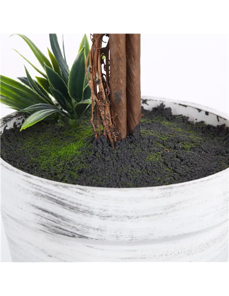 HOMCOM Set of 2 Decorative Artificial Plants Ball Trees with Lavender Flowers in Pot Fake Plants for Home Indoor Outdoor Decor, 