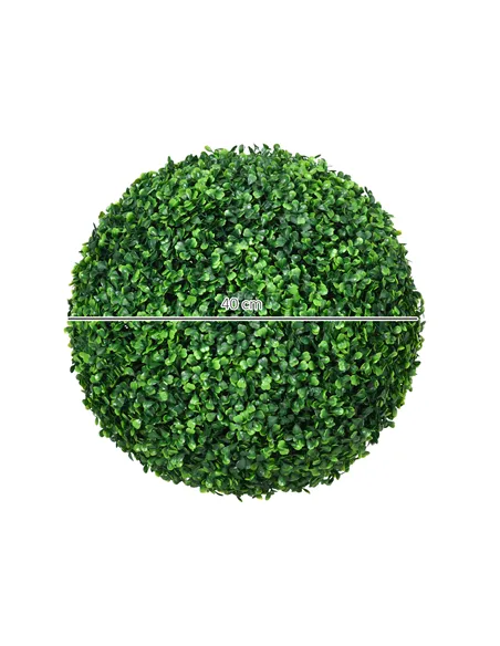 HOMCOM Set of Two Artificial Boxwood Balls Plants - Green