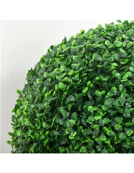 HOMCOM Set of Two Artificial Boxwood Balls Plants - Green