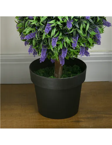 HOMCOM Set of 2 Artificial Plants, Lavender Flowers Ball Trees with Pot, for Home Indoor Outdoor Decor, 110cm