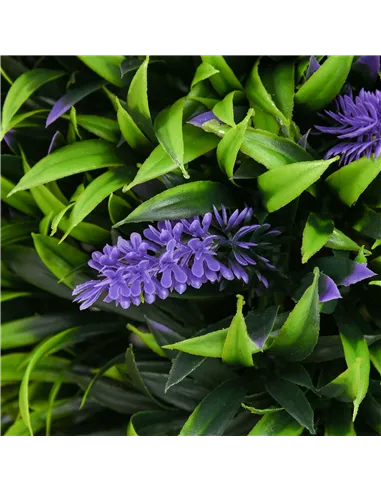 HOMCOM Set of 2 Artificial Plants, Lavender Flowers Ball Trees with Pot, for Home Indoor Outdoor Decor, 70cm