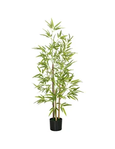 HOMCOM Artificial Plant Bamboo Artificial Tree Height 120 cm with Pot for Home Indoor Decor