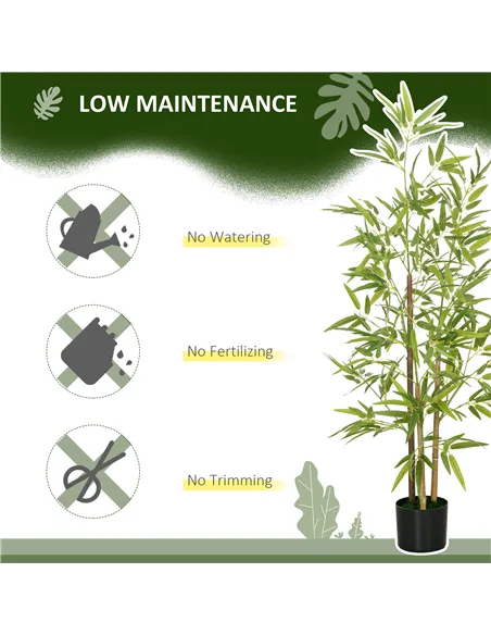 HOMCOM Artificial Plant Bamboo Artificial Tree Height 120 cm with Pot for Home Indoor Decor