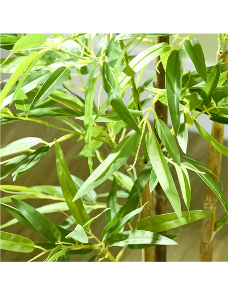 HOMCOM Artificial Plant Bamboo Artificial Tree Height 120 cm with Pot for Home Indoor Decor