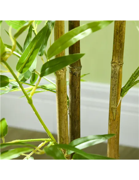 HOMCOM Artificial Plant Bamboo Artificial Tree Height 120 cm with Pot for Home Indoor Decor