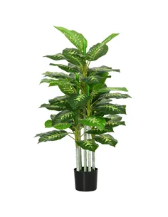 HOMCOM Artificial Evergreen Tree Fake Decorative Plant in Nursery Pot for Indoor Decor, 120cm