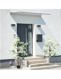 HOMCOM Artificial Plants Honeysuckle Flower in Pot Fake Plants with Curved Boots for Indoor Outdoor 15x15x150cm Set of 2 White 2