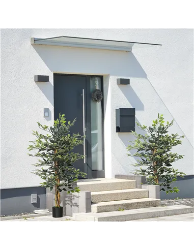 HOMCOM Set of Two Artificial Ficus Trees