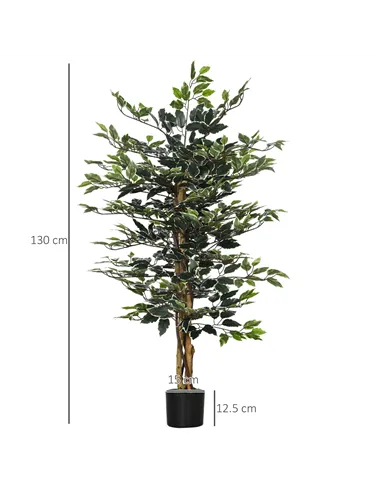 HOMCOM Set of Two Artificial Ficus Trees