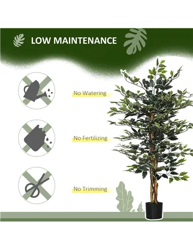 HOMCOM Set of Two Artificial Ficus Trees