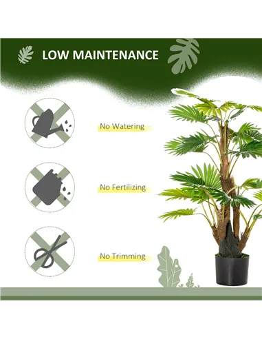 HOMCOM 2 Pack Artificial Plant Palm Tree in Pot, Fake Plants for Home Indoor Outdoor Decor, 135cm, Green