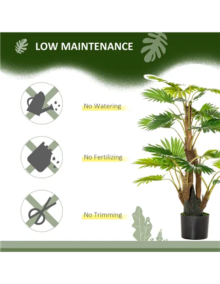 HOMCOM 2 Pack Artificial Plant Palm Tree in Pot, Fake Plants for Home Indoor Outdoor Decor, 135cm, Green