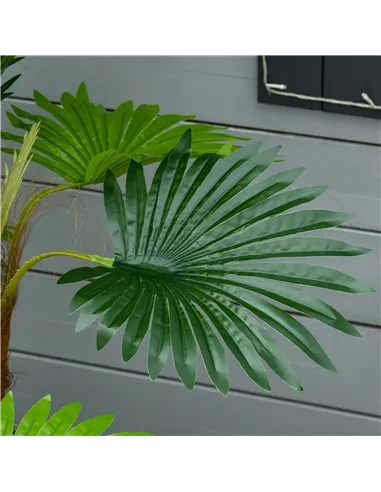 HOMCOM 2 Pack Artificial Plant Palm Tree in Pot, Fake Plants for Home Indoor Outdoor Decor, 135cm, Green