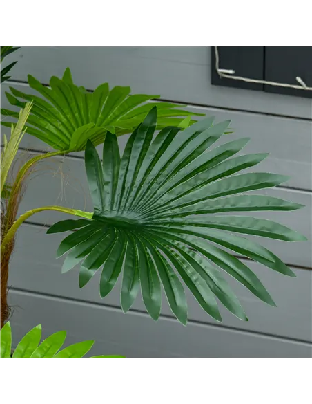 HOMCOM 2 Pack Artificial Plant Palm Tree in Pot, Fake Plants for Home Indoor Outdoor Decor, 135cm, Green