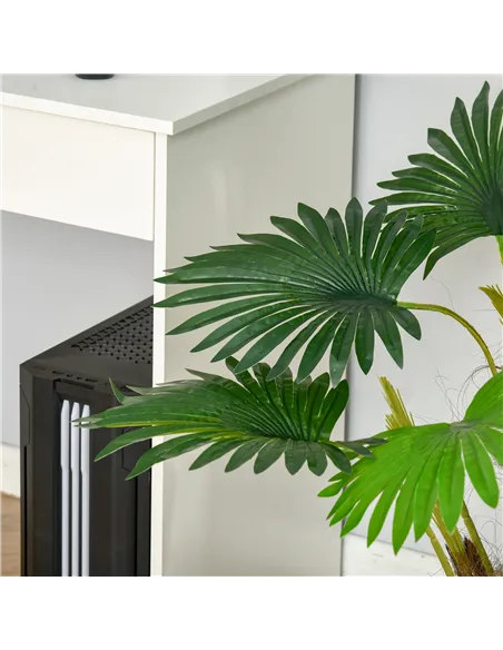 HOMCOM 2 Pack Artificial Plant Palm Tree in Pot, Fake Plants for Home Indoor Outdoor Decor, 135cm, Green