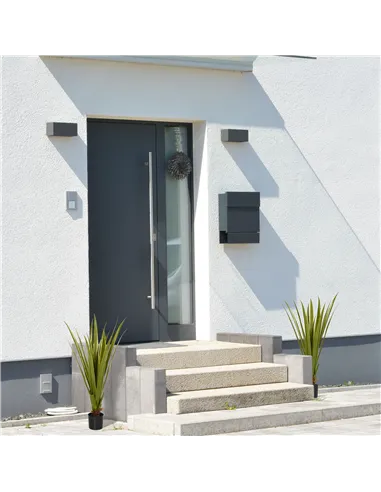 HOMCOM Set of 2 Artificial Plants Agave Succulent in Pot Desk Fake Plants for Home Indoor Outdoor Decor, 15x15x90cm, Green