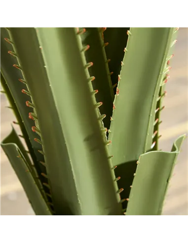 HOMCOM Set of 2 Artificial Plants Agave Succulent in Pot Desk Fake Plants for Home Indoor Outdoor Decor, 15x15x90cm, Green