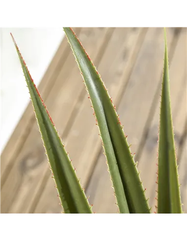 HOMCOM Set of 2 Artificial Plants Agave Succulent in Pot Desk Fake Plants for Home Indoor Outdoor Decor, 15x15x90cm, Green