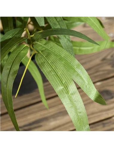 HOMCOM 2 PCs Artificial Plants Bamboo Tree in Pot Desk Fake Plants for Home Indoor Outdoor Decor, 15x15x60cm, Green