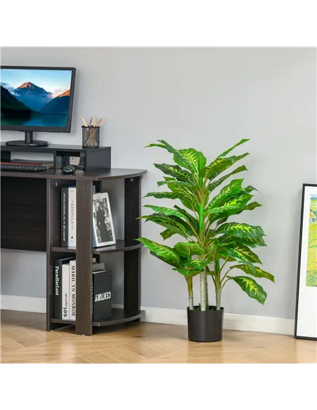 HOMCOM 2 PCs Artificial Evergreen Tree Fake Decorative Plant in Nursery Pot for Indoor Outdoor Décor, Green