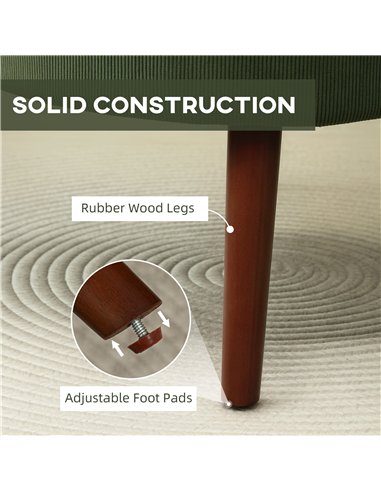 HOMCOM Corduroy Retro Accent Chair - Green