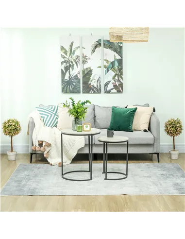 HOMCOM Set of 2 Decorative Artificial Plants, Murraya Flowers in Pot, Fake Plants for Home Indoor outdoor Decor, 60cm, Cream Whi