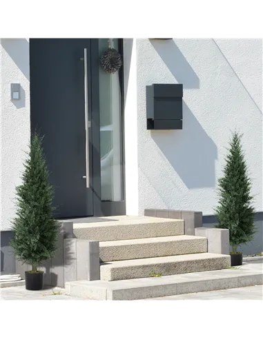 HOMCOM Set of Two Artificial Cypress Trees - Green