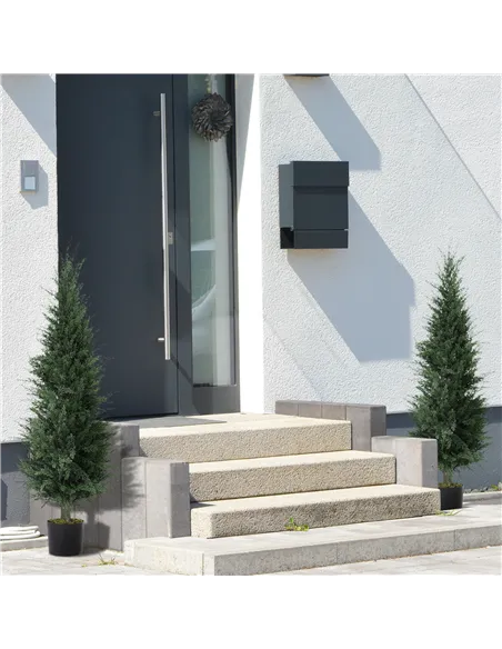 HOMCOM Set of Two Artificial Cypress Trees - Green