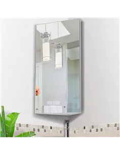 HOMCOM Stainless Steel Wall mounted Bathroom Corner Mirror Storage Cabinet Single Door 300mm (W) 2