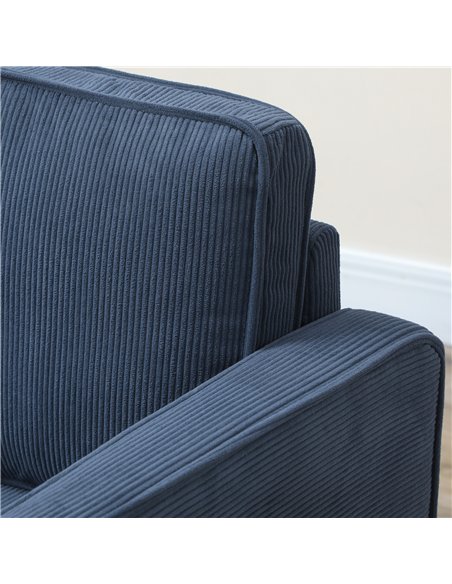 HOMCOM Small Two-Seater Corduroy Sofa - Blue