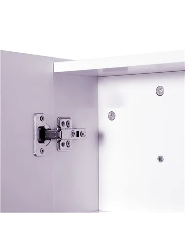 HOMCOM Mirror Cabinet, Wall Mount Bathroom Storage Cabinet with Adjustable Shelf, Double Door Cupboard, 70 x 15 x 60 cm, White