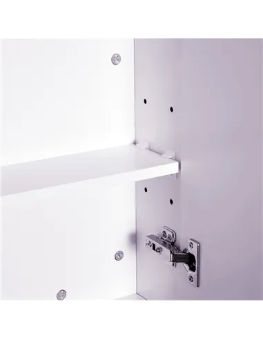 HOMCOM Mirror Cabinet, Wall Mount Bathroom Storage Cabinet with Adjustable Shelf, Double Door Cupboard, 70 x 15 x 60 cm, White