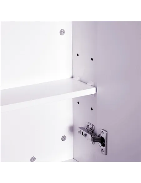 HOMCOM Mirror Cabinet, Wall Mount Bathroom Storage Cabinet with Adjustable Shelf, Double Door Cupboard, 70 x 15 x 60 cm, White