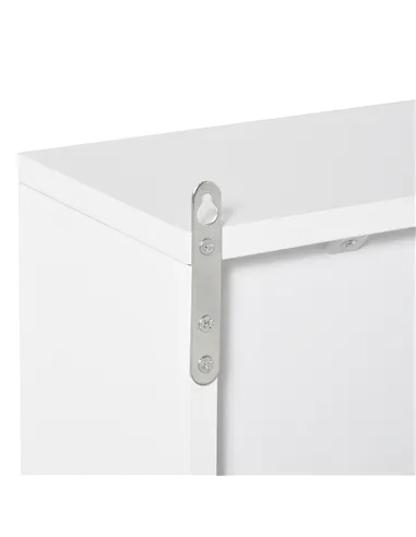 HOMCOM Bathroom Mirror Cabinet Wall Mounted Storage Shelf Bathroom Cupboard Double Door, White