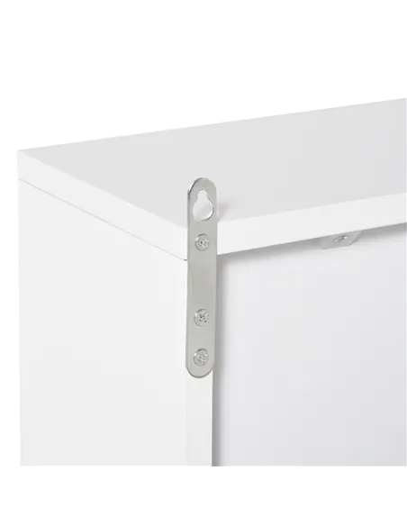 HOMCOM Bathroom Mirror Cabinet Wall Mounted Storage Shelf Bathroom Cupboard Double Door, White
