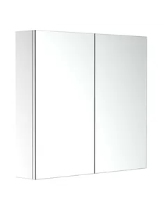 HOMCOM Bathroom Mirror Cabinet, Stainless Steel Wall Mounted  Bathroom Storage Cabinet with Double Doors, 60x55cm