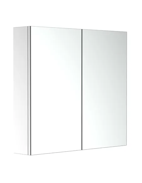 HOMCOM Bathroom Mirror Cabinet, Stainless Steel Wall Mounted  Bathroom Storage Cabinet with Double Doors, 60x55cm