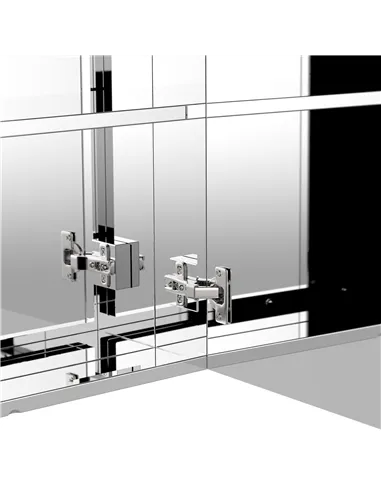 HOMCOM Bathroom Mirror Cabinet, Stainless Steel Wall Mounted  Bathroom Storage Cabinet with Double Doors, 60x55cm