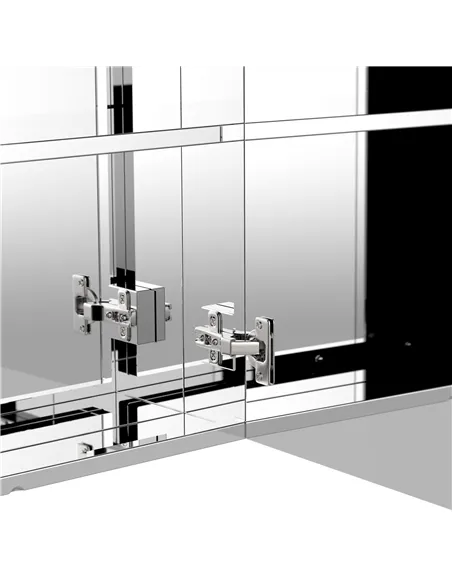 HOMCOM Bathroom Mirror Cabinet, Stainless Steel Wall Mounted  Bathroom Storage Cabinet with Double Doors, 60x55cm