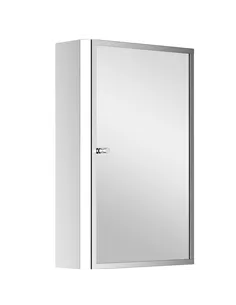 HOMCOM Stainless Steel Wall mounted Bathroom Mirror Cabinet 2 Shelves Storage Unit Furniture w/Single Door (60H x 40L x 13D (cm)