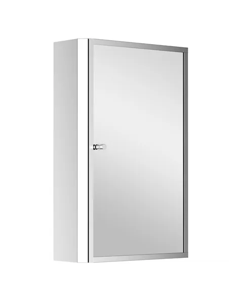 HOMCOM Stainless Steel Wall mounted Bathroom Mirror Cabinet 2 Shelves Storage Unit Furniture w/Single Door (60H x 40L x 13D (cm)
