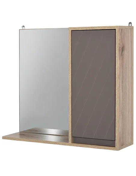 HOMCOM Bathroom Mirror Cabinet, Wall-Mounted Bathroom Cabinet with Mirror and Adjustable Inner Shelf,  57L x 14.2W x49.2H cm