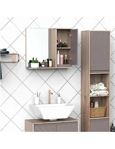 HOMCOM Bathroom Mirror Cabinet, Wall-Mounted Bathroom Cabinet with Mirror and Adjustable Inner Shelf,  57L x 14.2W x49.2H cm 2