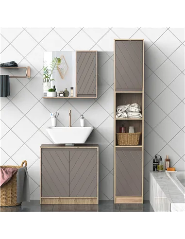 HOMCOM Bathroom Mirror Cabinet, Wall-Mounted Bathroom Cabinet with Mirror and Adjustable Inner Shelf,  57L x 14.2W x49.2H cm