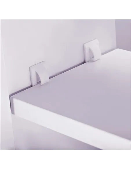 HOMCOM 80 x 15 cm Double Door Bathroom Mirror Cabinet - White