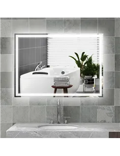 HOMCOM 70 x 50cm LED Bathroom Mirror with Lights, Dimmable Makeup Mirror, Vanity Mirror with 3 Colour, Smart Touch, Anti-Fog 2