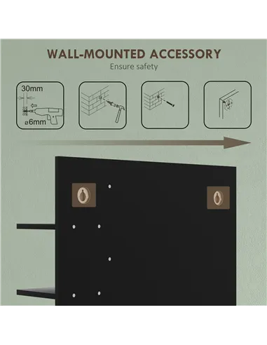 HOMCOM Bamboo Panel Bathroom Mirror, with Shelves