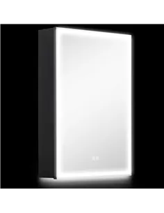 HOMCOM Bathroom Mirror Cabinet with LED Lights and Shaver Socket, 500 x 700 mm Wall Mounted Bathroom Cabinet with Mirror, Demist