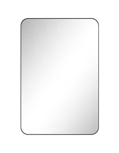 HOMCOM 90 x 60cm Curved Bathroom Mirror - Black